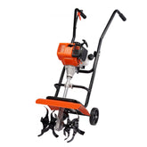 Tiller Cultivator 31CC 4 Stroke Garden Cultivator with 4 Steel Adjustable Front Tines for Lawn Garden and Field Cultivation